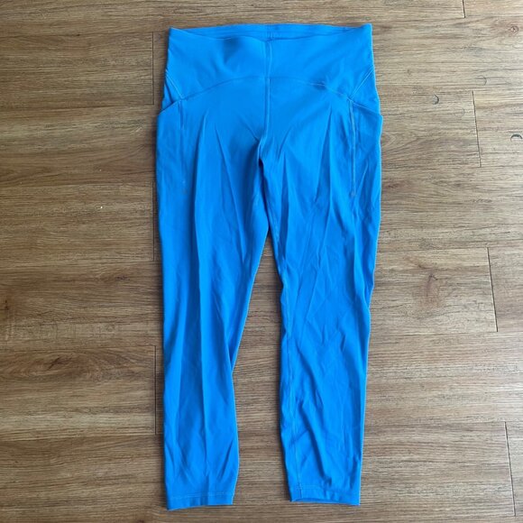 Lululemon Athletic Power Thru HR Tight Yoga Pants 25” Blue Nile Women’s Sz 12 - Picture 1 of 14